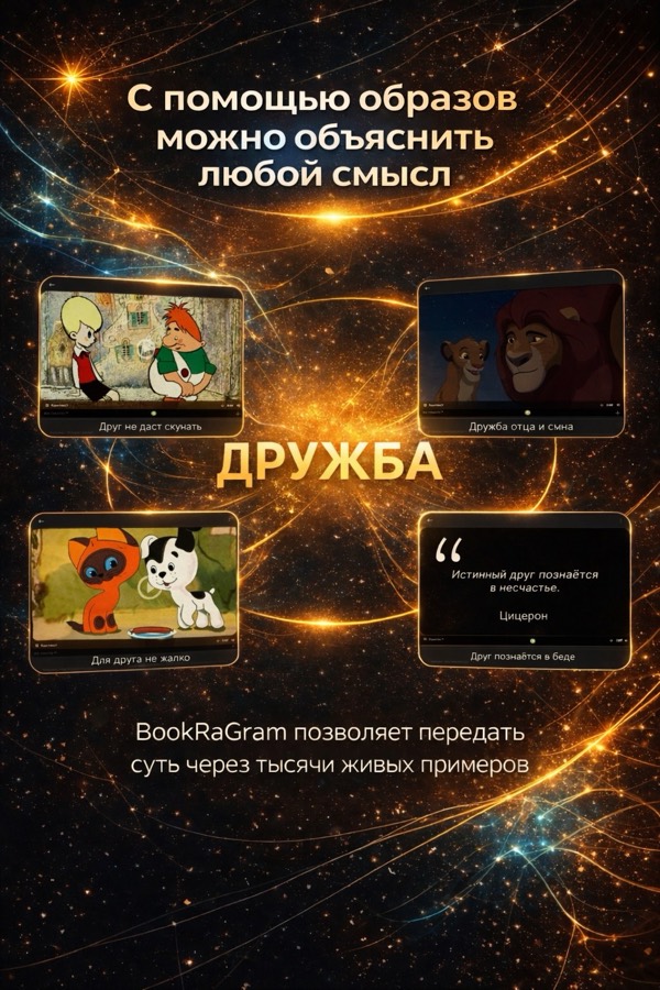 Образы и смыслы в Букраграм: понятие «дружба» через сцены мультфильмов, кадры и цитаты