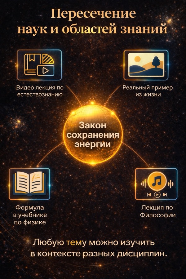 Пересечение наук в Букраграм: одна тема в учебнике, видеолекции, примере из жизни и философии